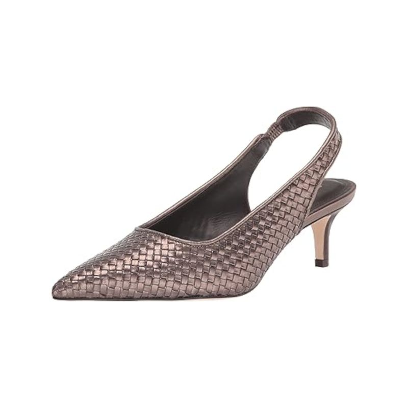 Donald Pliner Womens Brown Olympia Toe Kitten Heel Slip On Slingback 9.5 M